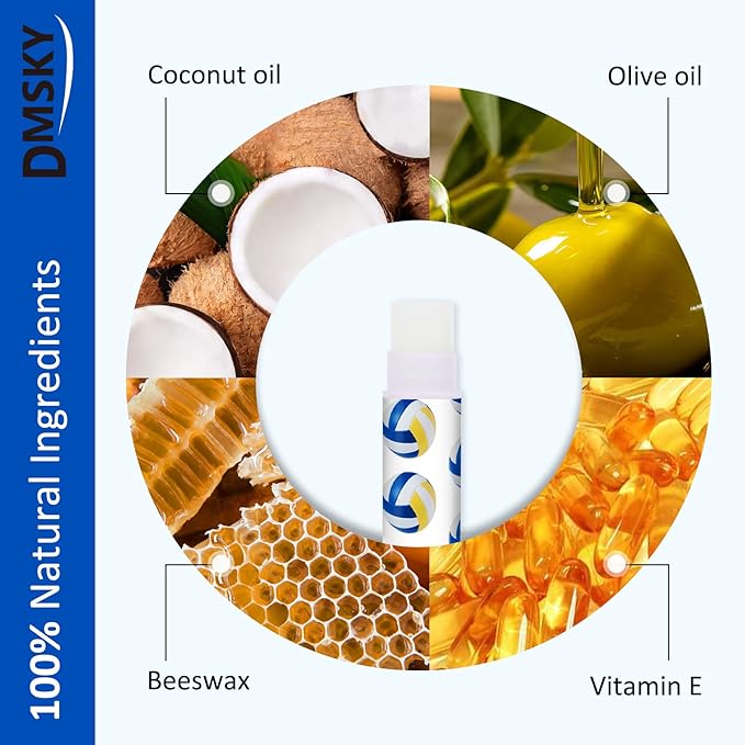 DMSKY 60 Pcs Volleyball Lip Balm Bulk, Volleyball Party Favors for Team Volleyball Gifts for Players Teen Girls Boys Sports Party Supplies-VivaGrace Women