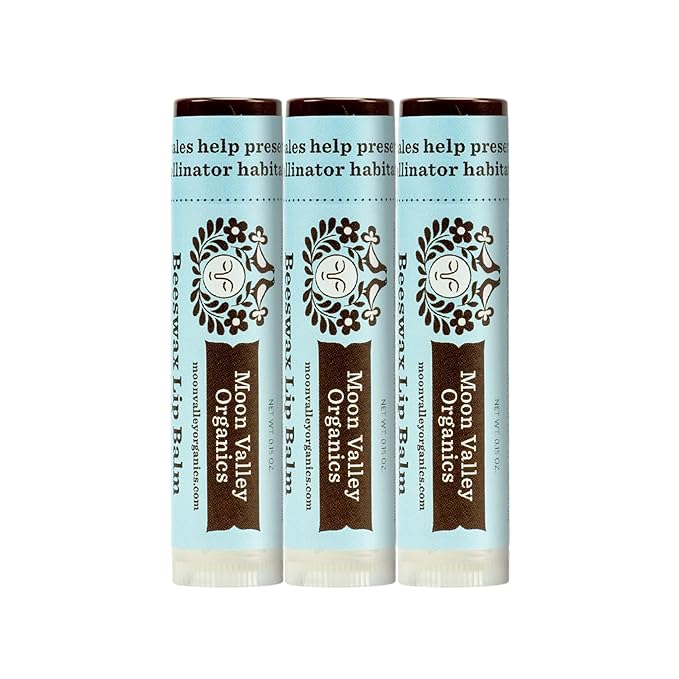 Moon Valley Organics Beeswax Lip Balm for Moisturizing Lips and Cuticles (COOL MINT VANILLA, 3-Pack)-VivaGrace Women