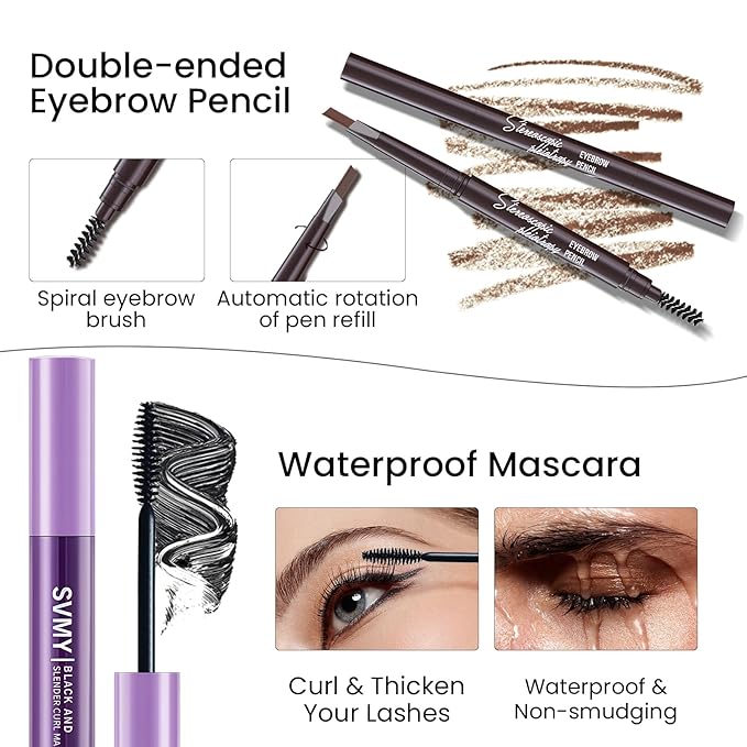 Makeup Present Set for Teen Girl, Travel Makeup Kit for women, Makeup Full Kit for Beginner & Professionals, Makeup Bundle Include 12 Color Matte Eyeshadow Palette, Natutal Foundation, Lip Gloss-VivaGrace Women