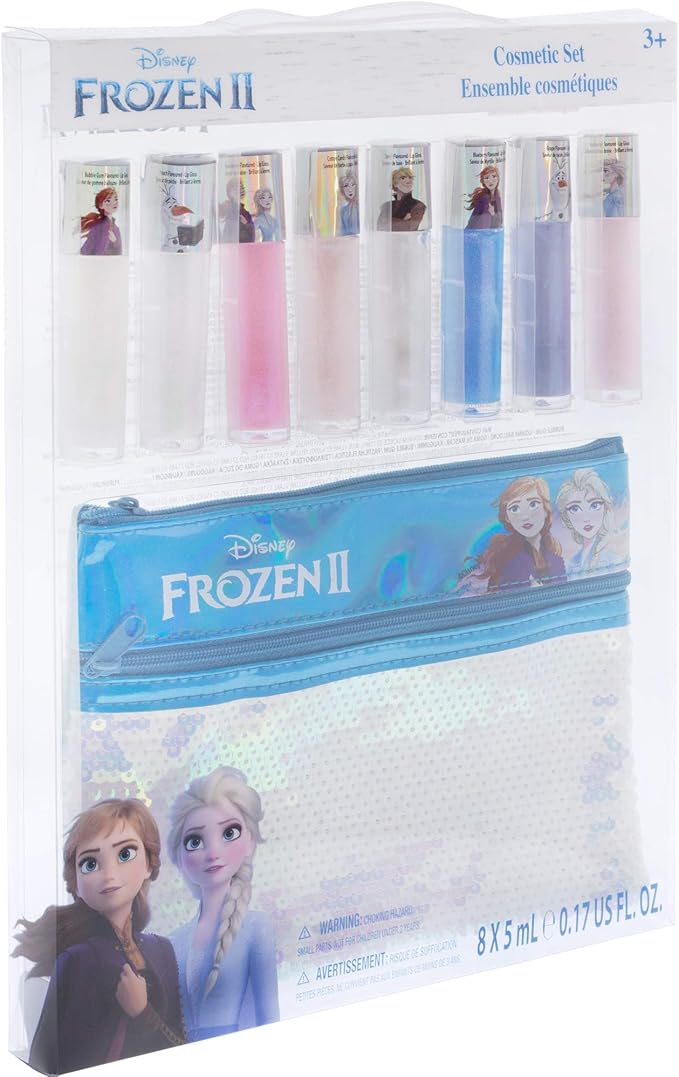 Townley Girl Disney Frozen 2 Anna and Elsa Lip Gloss Set with Sequin Bag, Ages 3+ (9 Pcs)-VivaGrace Women