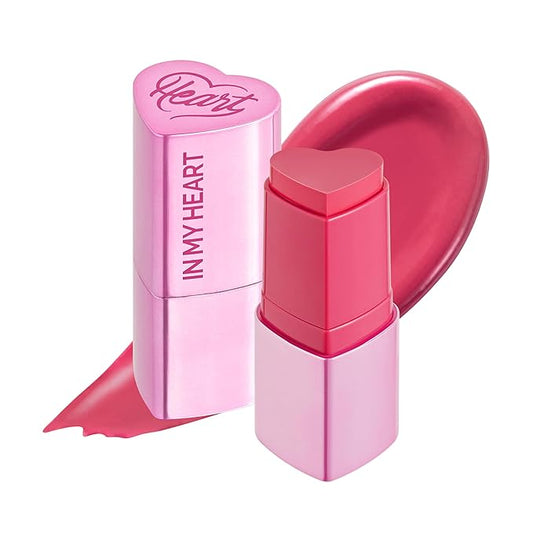 Touch in Sol In My Heart Stick Blush (#Punchy Pink) – Cream Blush Stick for Cheeks, Eyes & Lips – Korean Makeup Cheek – Creamy, Blendable Milk Blusher for Dewy Glow, Natural Finish, k beauty, 0.21 Oz-VivaGrace Women