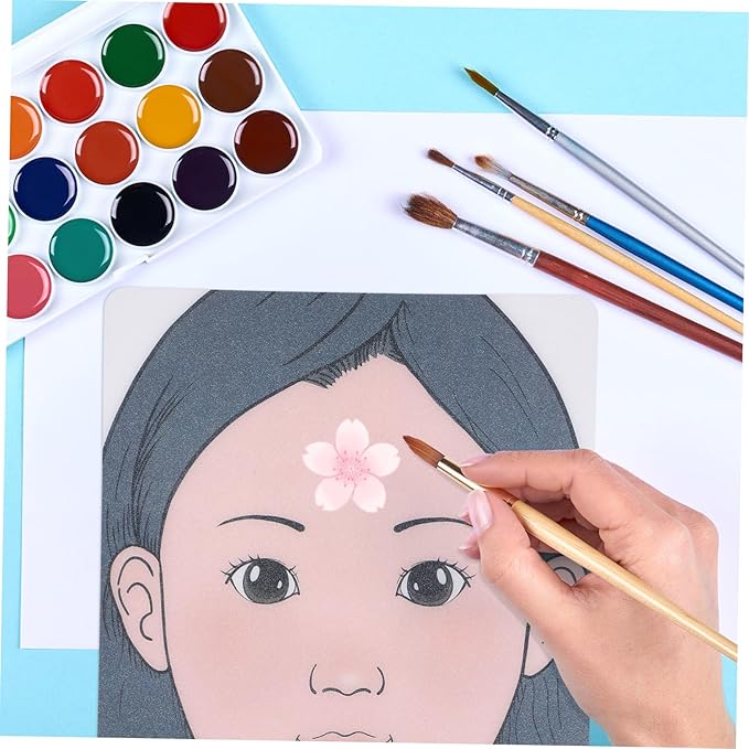 ADOCARN 2pcs Makeup Practice Board Makeup Training Face Colored Makeup Template Painting Exercise Template Cosmetic Makeup Template Eyelid Face Board Double Eyelid Plastic Child Face Paint-VivaGrace Women