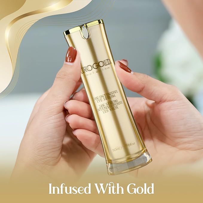 OROGOLD 24K Intensive Eye Serum for Wrinkles, Puffiness - Anti Aging Serum For Youthful Looking Skin - Under Eye Skin Softening Serum - 50 ml. / 1.76 fl. oz.-VivaGrace Women