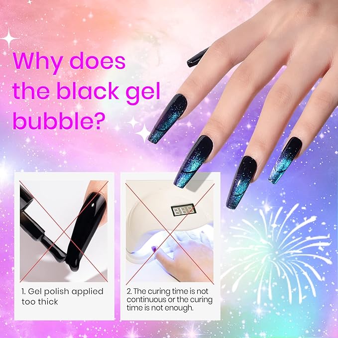 Cat Eye Gel Nail Polish with Magnet 9D Galaxy Cateye Manicure Soak Off UV DIY Salon Home Gift 12 Colors 7ml(0.24fl oz)