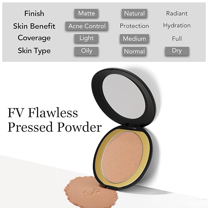 FV Setting Powder, Oil-Control, Long-Lasting, Medium Coverage Pressed Face Powder Makeup, Matte Finish for Oily, Dry & Normal Skin, Natural Beige, 0.28 Oz-VivaGrace Women