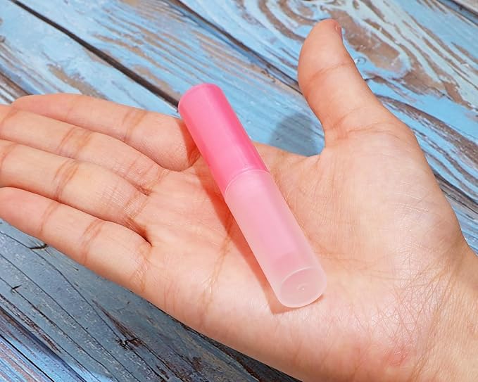 0.14oz Empty Flavored Lip Balm Container Tubes Plastic Homemade Moisturizing Lip Stick with Caps Bulk Fit for Women Adult DIY Making Supplies, 25 Count (Red)-VivaGrace Women
