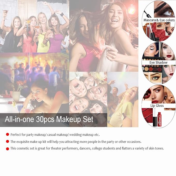 Makeup Kit for Women Full Kit, 26PCS Multi-Purpose Makeup Kit All-in-One Makeup Gift Set Makeup Essential Starter Kit, Compact and Lightweight Design for Girls, Women-VivaGrace Women