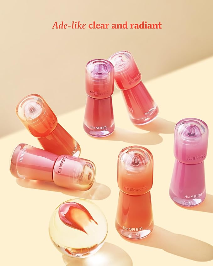 THESAEM Saemmy's Ade Shot Tint (02, 05) - Korean Lip Titnt, Water Gel Lip Stain with Plump Glowy Moisturizing Finish, Buildable Radiant Gloss, Long-Lasting Comfort, 0.1 fl.oz.-VivaGrace Women