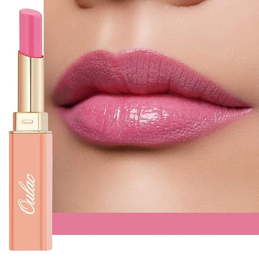 Oulac Pink Lipstick Moisturizing Shine Lipstick - Moisturizing Lip Stick Glossy Tinted Lip Balm, Sheer Shine Juicy Finish, Lightweight and Hydrating Formula for Dry Lip Care, Vegan 2.2g/0.07oz (06)-VivaGrace Women