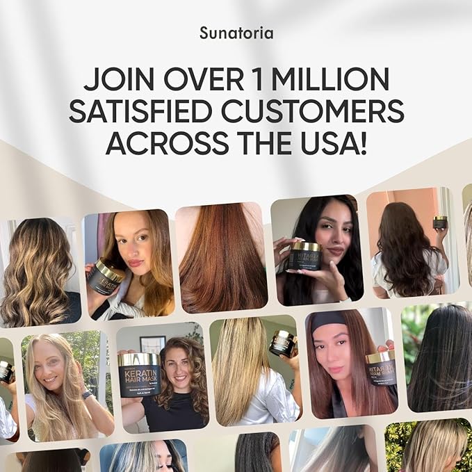 SUNATORIA Keratin Hair Mask - Deep Conditioner for Dry Damaged Hair - Hydrates, Repairs, Nourishes - Keratin Hair Treatment - Deep Conditioning Hair Mask - Keratina Mascarilla Para el Cabello-VivaGrace Women