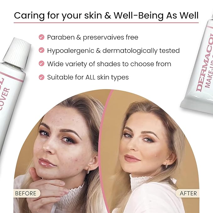 Dermacol Full Coverage Foundation | Long Lasting Waterproof Makeup Cover Cream SPF30 | Hypoallergenic & Light Weight Liquid | Tattoo, Acne, Spots, Under-eye Skin Cover-up - 30g-VivaGrace Women