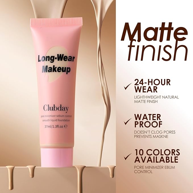 Liquid Foundation Full coverage Long-Lasting Buildable Weighless Foundation Cream Active Wear color stay Makeup-07-VivaGrace Women