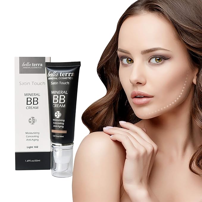 Bellaterra Cosmetics BB Cream - Tinted Moisturizer, Mineral Foundation Makeup, Light 102 | Skin Perfector, 1.69 oz-VivaGrace Women