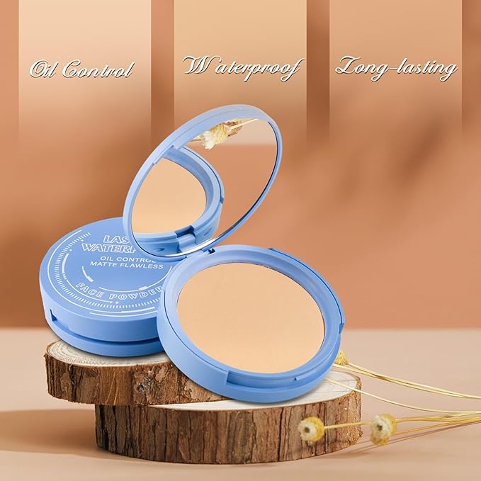 Oil Control Face Powder, Matte Smooth Setting Powder, Waterproof Long-Lasting Setting Powder, Perfect Lightweight Face Makeup For Soft Focus Finish, Minimizes Fine Lines And Pores (Nature BEIGE)-VivaGrace Women