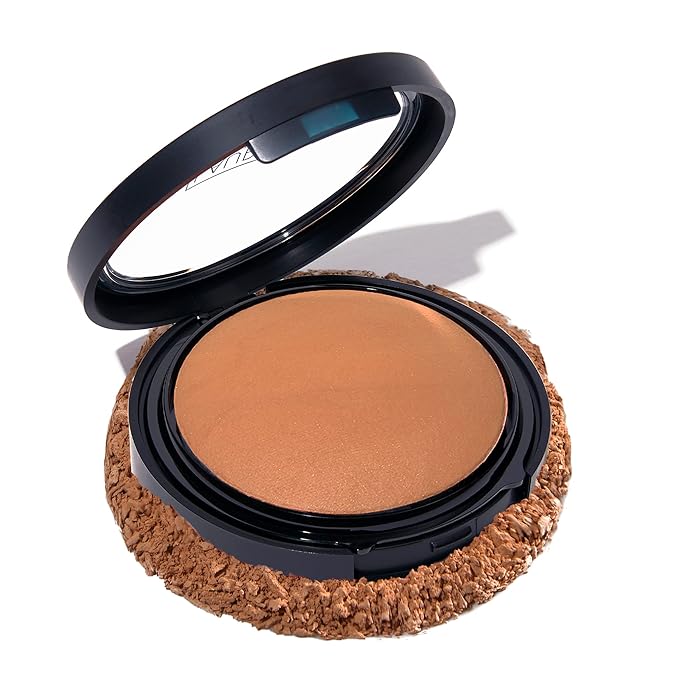 LAURA GELLER NEW YORK Baked Double Take Powder Foundation - Deep - Buildable Medium to Full Coverage - Matte Finish-VivaGrace Women