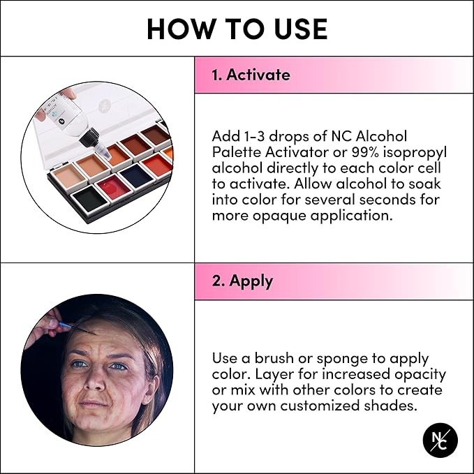 12 Color Dark Flesh Tone Alcohol Activated Makeup Palette for Special Effects - Waterproof Dark Flesh Tone Makeup for Professional Makeup Artists-VivaGrace Women