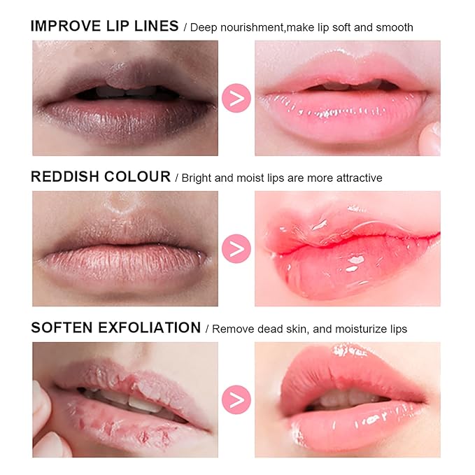 2Pcs Lip Glowy Balm and Lip Sleeping Mask Set, with 4 Flavor Options - Reduce Lip Lines, Enhance Lip Color, Hydrate & Plump Dry Chapped Lips Care (Berry)-VivaGrace Women