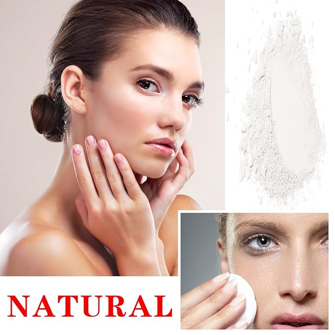 White Setting Powder Translucent Loose Setting Powder Matte Smooth Oil Control Loose Face Powder Waterproof Long Lasting Lightweight Setting Powder Makeup-VivaGrace Women