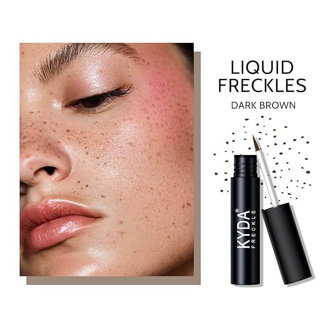 KYDA 2 Colors Liquid Freckle, Natural Freckle Makeup Pen, Longlasting Face Freckle Liquid Makeup, Soft Dot Sopt Pen Magic Freckle Color-Light Brown&Dark Brown-VivaGrace Women