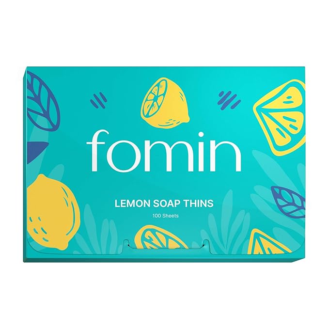 FOMIN - Antibacterial Paper Soap Sheets for Hand Washing - (100 Sheets) Lemon Portable Travel Soap Sheets, Dissolvable Camping Mini Soap, Portable Hand Soap sheet