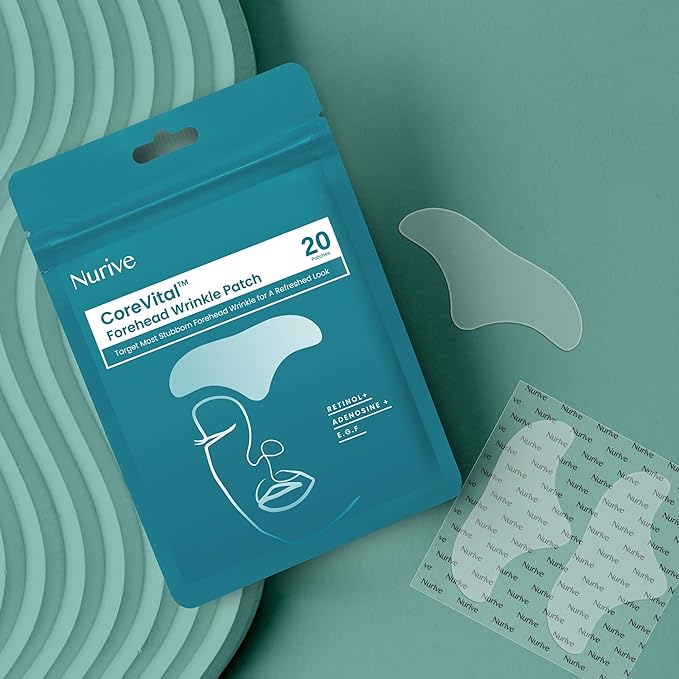 Advanced Wrinkle Patches 60ct Smile Line, Frown Line Wrinkle Patches for Facial Korean Skin Care Face Wrinkle Tape Invisible Overnight with Retinol & Collagen (Large (Forehead))-VivaGrace Women