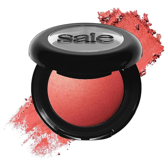 Saie SuperSuede Baked Blush - Talc-Free Powder Blush for All Day Wear - Enriched with Plant-Derived Squalane + Glycerin to Help Moisturize Dry Skin - Stella (0.1 Ounce)-VivaGrace Women