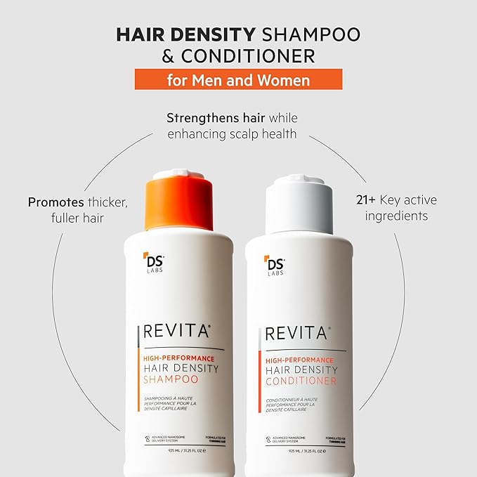 DS Labs Revita Shampoo and Conditioner – High-Performance Hair Density Kit, Volumizing, Thickening, Fuller, Sulfate & Silicone Free, For Men & Women, 925mL, Packaging May Vary-VivaGrace Women