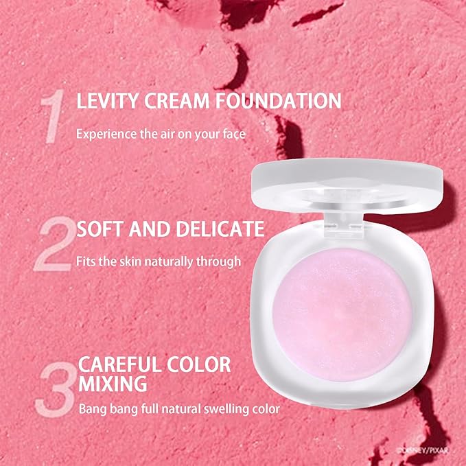 Color Changing Blush,3-in-1 Warm Change Blush,Pink Cream Blush,Transparent Crystal Color Changing Magic Gel,Blush PH Temperature Changing Long Lasting Blendable Natural Finish for All Skin Tone(01)-VivaGrace Women
