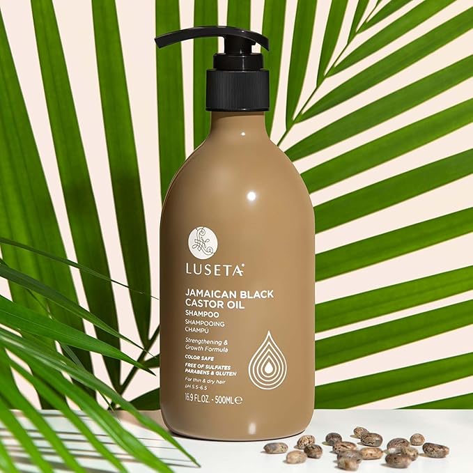 Luseta Castor Oil Shampoo and Conditioner Set Strengthen and Cleanse Thin Hair Restore Damaged Hair Sulfate Free for Men & Women 16.9oz*2-VivaGrace Women