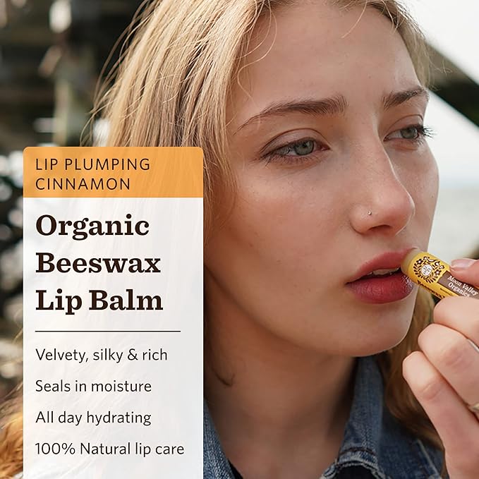 Moon Valley Organics Beeswax Lip Balm for Moisturizing Lips and Cuticles (ZINGY CINNAMON, 1-Pack)-VivaGrace Women