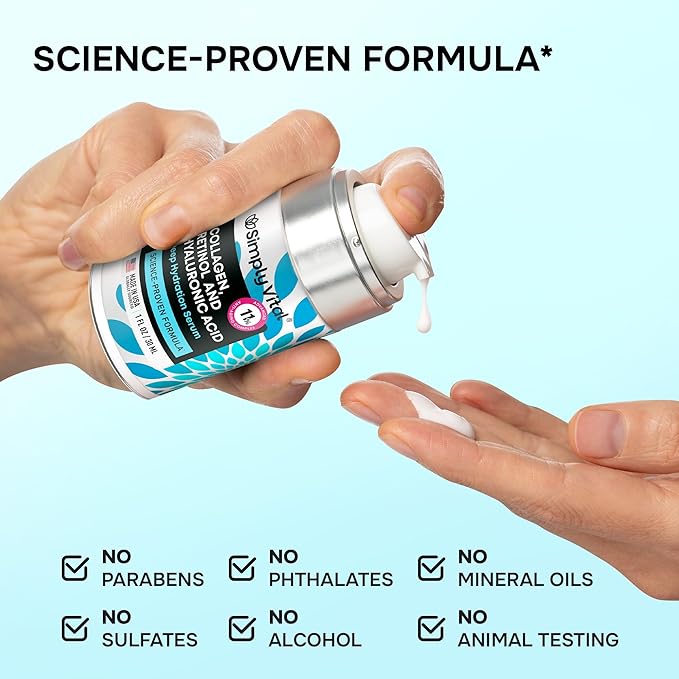 SimplyVital Moisturizer for Neck & Décolleté – With Collagen, Retinol, Peptides & Hyaluronic Acid – Anti-Aging Hydration – Made in USA – 1 fl.oz-VivaGrace Women