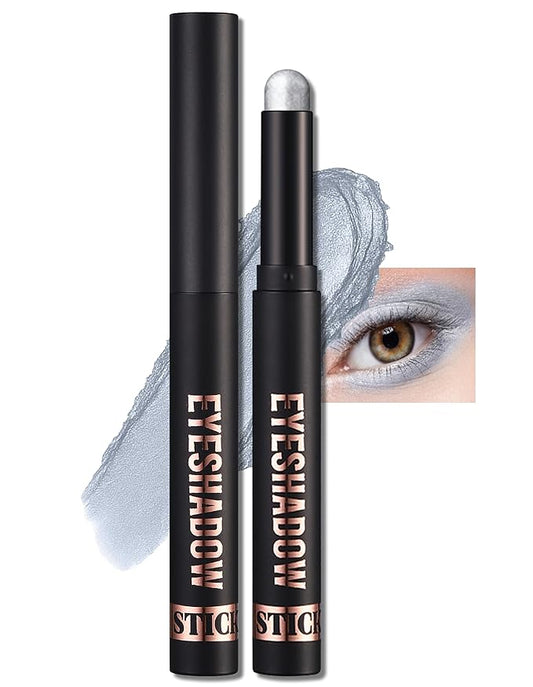 Erinde Shimmer Cream Eyeshadow Stick, Long Lasting Metallic Eye Shadow Sticks, Waterproof Creamy Glitter Eyeshadow Pencil, High Pigmented Blendable Neutral Eye Makeup, 18 Glacier Blue Shimmer-VivaGrace Women