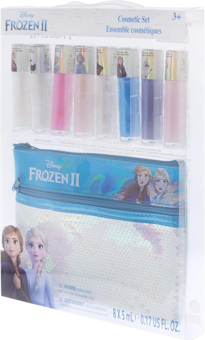 Townley Girl Disney Frozen 2 Anna and Elsa Lip Gloss Set with Sequin Bag, Ages 3+ (9 Pcs)-VivaGrace Women