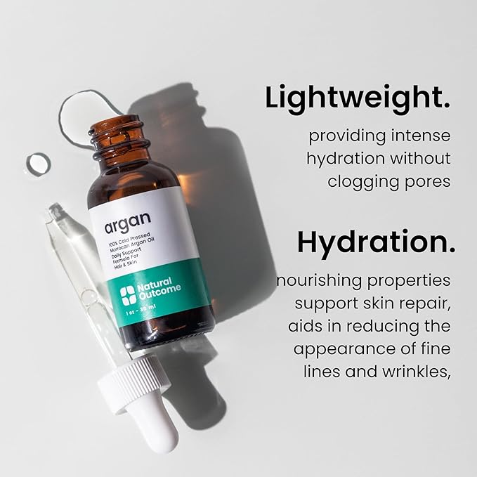 Argan Oil 100% Pure Moroccan Cold-Pressed Face, Body and Hair Lightweight Oil for Moisturizing, Hydrating & Skin Nourishment, 1 oz-VivaGrace Women