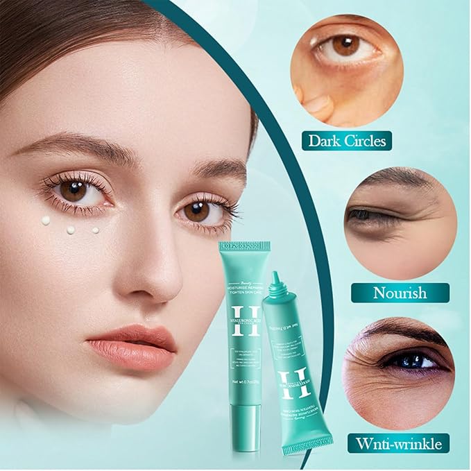 2 PCS Hyaluronic Acid Repair Eye Cream for Dark Circles,Bags Under and Puffiness,Eye Wrinkle Firming Cream Moisturise Repairing Thghten Eye Skin Care-VivaGrace Women