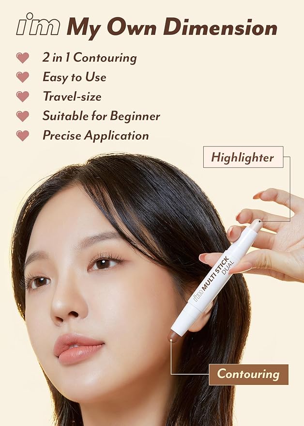 I'M MEME I'm Multi Stick Dual | Two Shade Shading and Highlighting Matte Finish | Suitable for Beginners Portable Size | 001 Contouring-VivaGrace Women