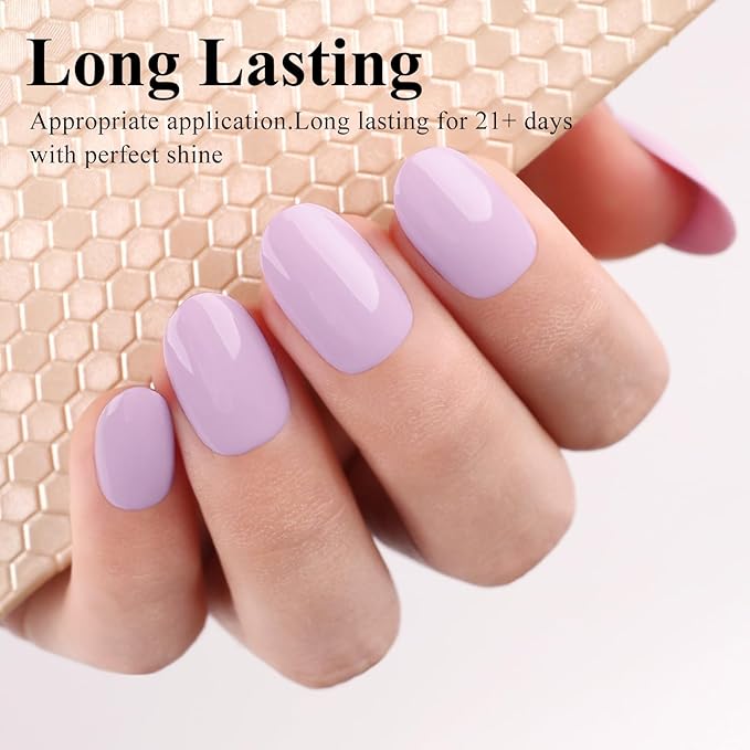 Imtiti Purple Gel Nail Polish, Lavender Purple Color Gel Polish, 0.5 Fl Oz