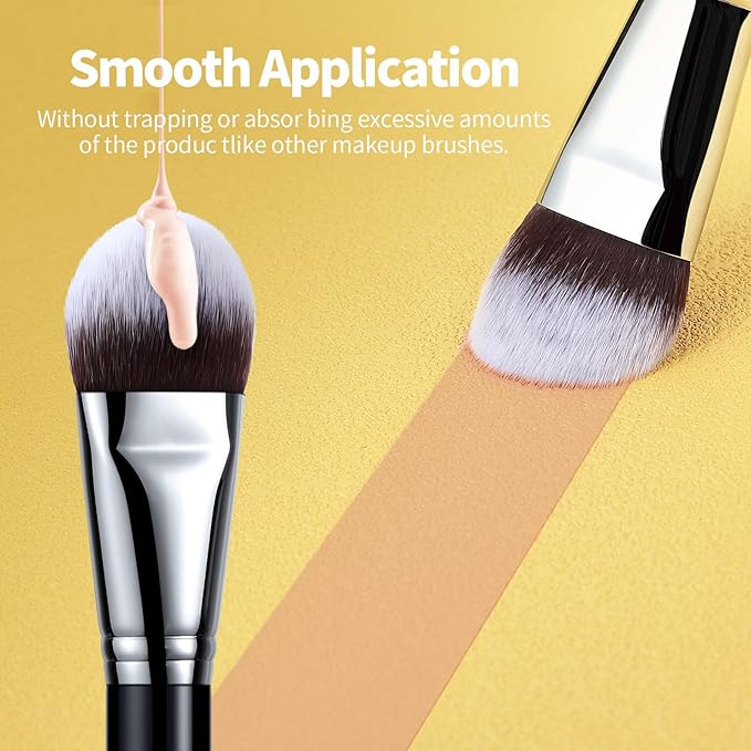 EIGSHOW Flat Foundation Brush, Large Face Makeup Brush with Soft Dense Synthetic Bristles for Blending Liquid Cream Powder (F628)-VivaGrace Women