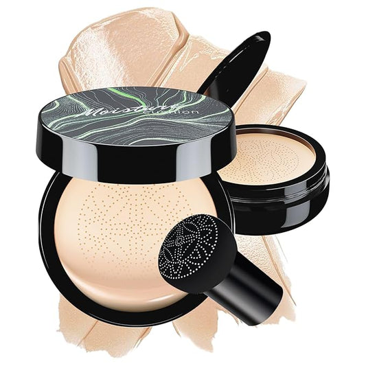 Mushroom Head Air Cushion CC Cream - BB Cream Face Makeup Foundation for Mature Skin Moisturizing Concealer Brighten Long-Lasting, Even Skin Tone for All Skin Types, Ivory Color-VivaGrace Women
