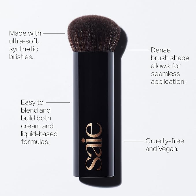 Saie The Big Liquid Foundation Brush - Soft, Multi-Use Makeup Brush for Buffing, Blending & Building - Made with Cruelty-Free, Synthetic Bristles & Creates a Seamless Finish (1 Count)-VivaGrace Women