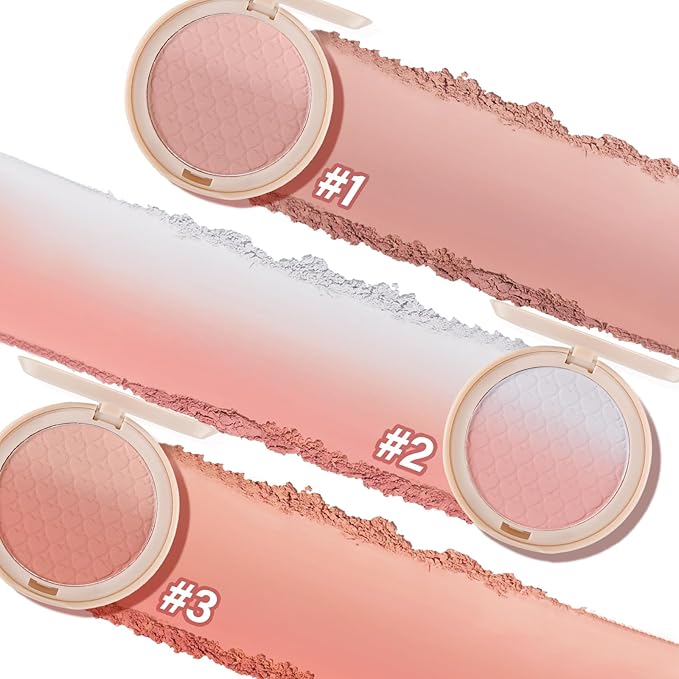 Gradient Matte Blush Palette, Blendable Blush Powder for Cheeks, Shape, Contour & Highlight Face for a Naturally Glowing Finish-VivaGrace Women