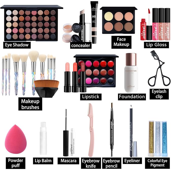 MAEPEOR All In One Makeup Kit 36PCS Makeup Kit for Women Full Kit Multi-Purpose Makeup Set for Beginners or Pros (KIT014C)-VivaGrace Women