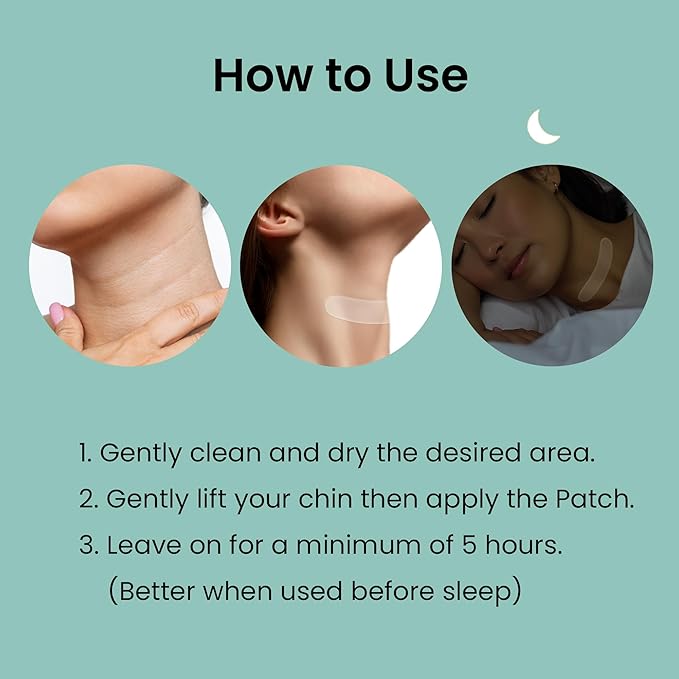 Advanced Wrinkle Patches 60ct Smile Line, Frown Line Wrinkle Patches for Facial Korean Skin Care Face Wrinkle Tape Invisible Overnight with Retinol & Collagen (Medium (Neck))-VivaGrace Women