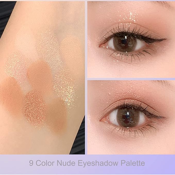 Violet Fairy 9 Color Eyeshadow Palette, Warm Neutrals (01)-VivaGrace Women