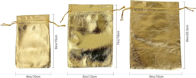 Pack of 100 6"x 8" Heavy Duty Gold Drawstring Organza Jewelry Pouches Wedding Party Christmas Favor Gift Candy Chocolate Bags-VivaGrace Women