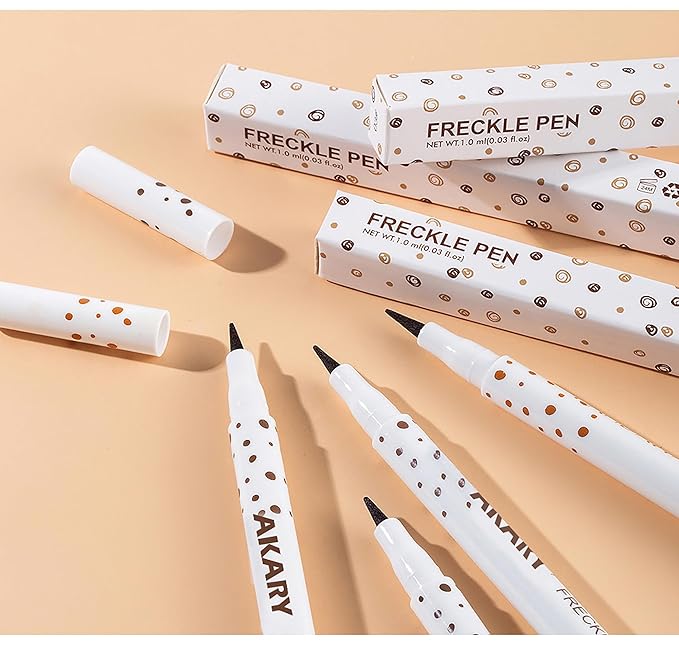 AKARY Freckle Pen Professional Lifelike Face Concealer Point Out Natural Waterproof Longlasting Soft Artificial Fine Makeup Freckle Pen Life Face Decoration (#01 Light Brown)-VivaGrace Women