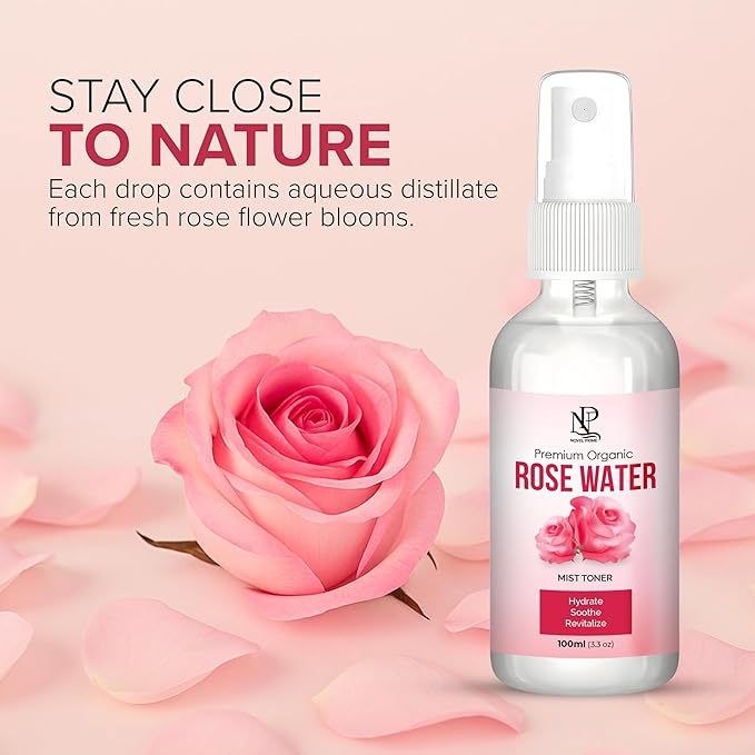 Rose Water 100ml, Refreshing Facial Mist for All Glowing Skin and Hair Types (Pack of 1)-VivaGrace Women