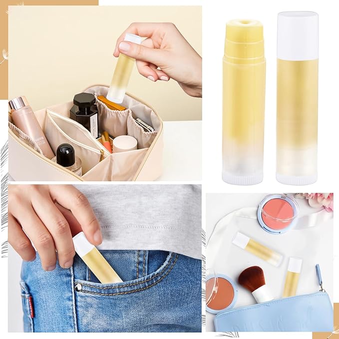 100 Pcs 5.5ml Bulk Empty Lip Balm Tubes Refillable Plastic Lip Gloss Container Travel Lipstick Tubes Chapstick Tubes Holder For DIY Homemade Lip Balm (clear)-VivaGrace Women