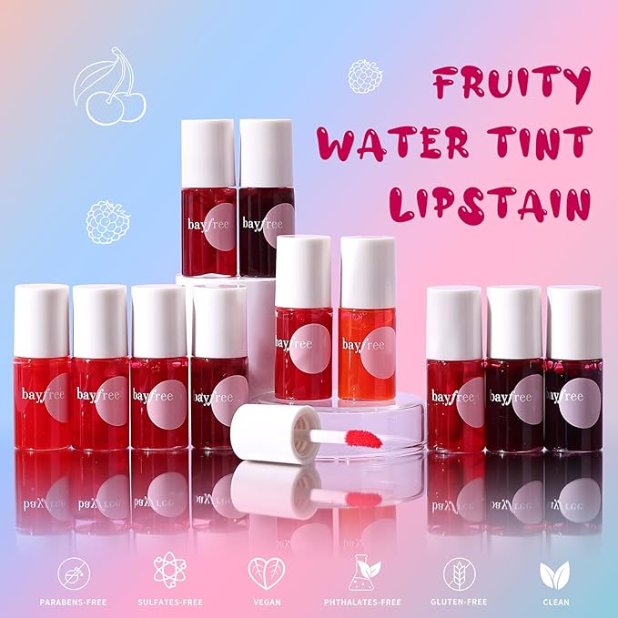 Lip Tint Stain, Long Lasting Korean Lip Stain Set, Non-sticky Waterproof Lightweight Lip and Cheek Tint, Moisturizing High Pigment Water Tint, Matte Finish Lip Tint-VivaGrace Women