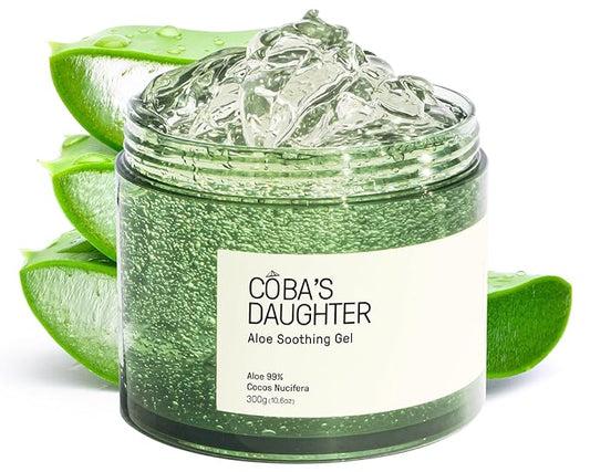 COBA'S DAUGHTER 99% Pure Aloe for Sunburn Relief & After Sun Recovery| Coconut Scented Aloe Vera Gel |Organic Aloe Vera Gel for Face & Body - Hair Hydration & Cooling Lotion (10.6 oz)-VivaGrace Women